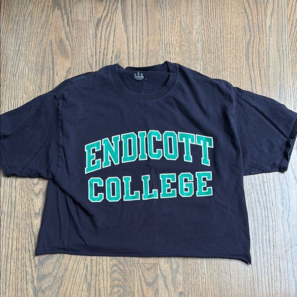 ENDICOTT COLLEGE CROP NAVY BLUE CHAMPION T-SHIRT